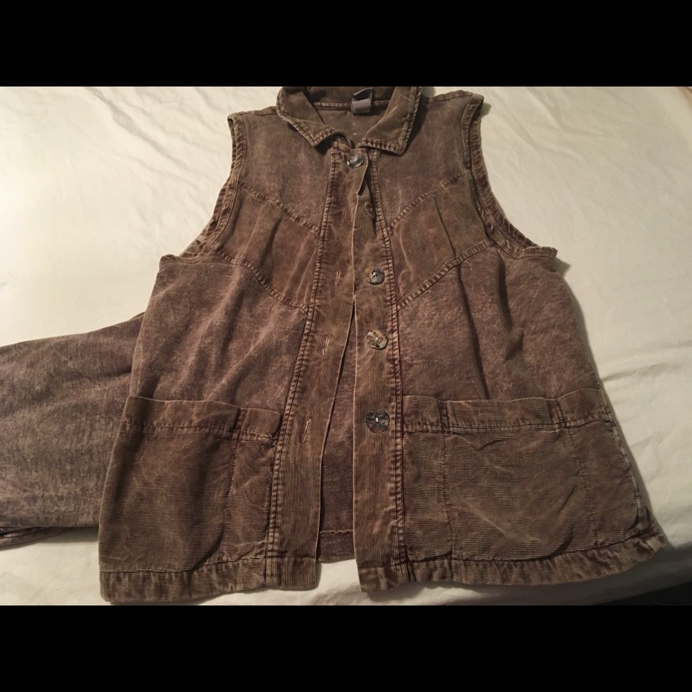 Brown Knit Pantsuit